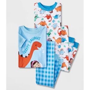 Kids‎ Dinosaur Pajamas Sleepy Saurus Blue Gingham Set Size 18M